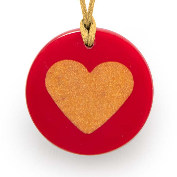 Coeur d'Or orgonite pendant for unconditional love, self love and self acceptance. 